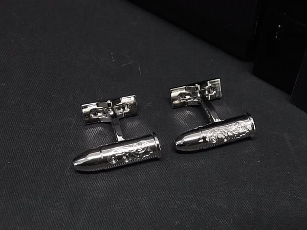 ■滅多に無い■極美品■ S.T.Dupont エス･テー･デュポン ワイルドウエスト 0825/1500 折り返し カフリンクス 付属物 しろがね色系 AT3351 冠婚葬祭 華燭の典 葬儀式