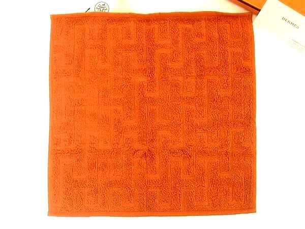 ■新品■未使用■ HERMES ステアーズ コットン100％ ハンドタオル 名入れ 刺繍】エルメス HERMES タオルハンカチ カレタオル