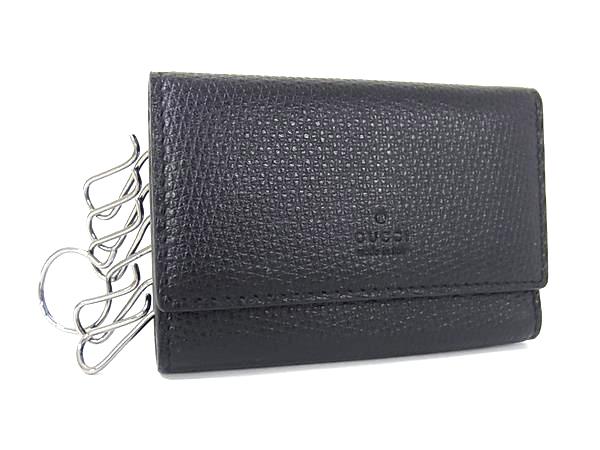 ☆美品☆GUCCI グッチ　グッチシマ 6連 キーケース シルバー金具 ブラック GUCCI 最新作! グッチ 6連 キーケース グッチシマ ブラック