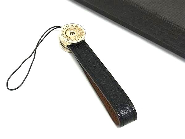 新品 BVLGARI ブルガリ ストラップ チャーム ロゴ □極美品□ BVLGARI ブルガリブルガリ レザー ストラップ