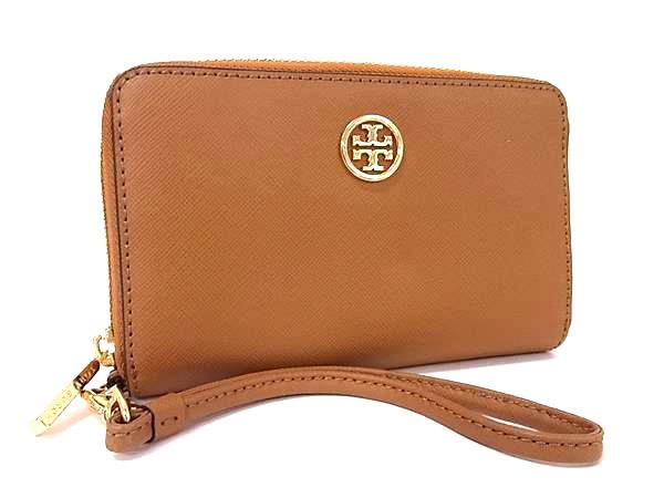 ■新品同様■ TORY BURCH トリーバーチ レザー ラウンドファスナー 財布 ウォレット 小銭入れ レディース ブラウン系 BT2244|pleasure-Store 店