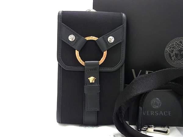 ■極美品■ VERSACE ヴェルサーチ グレカ ナイロン クロスボディ フォンポーチ ショルダーバッグ ポシェットブラック系 BJ9868 楽天市場】□極美品□ VERSACE ヴェルサーチ グレカ ナイロン クロス