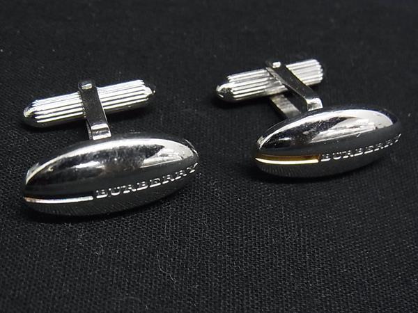 【美品】バーバリー　Burberry 's カフリンクス シルバー　オニキス BURBERRY バーバリー カフスボタン シルバー925 ヴィンテージ メンズ