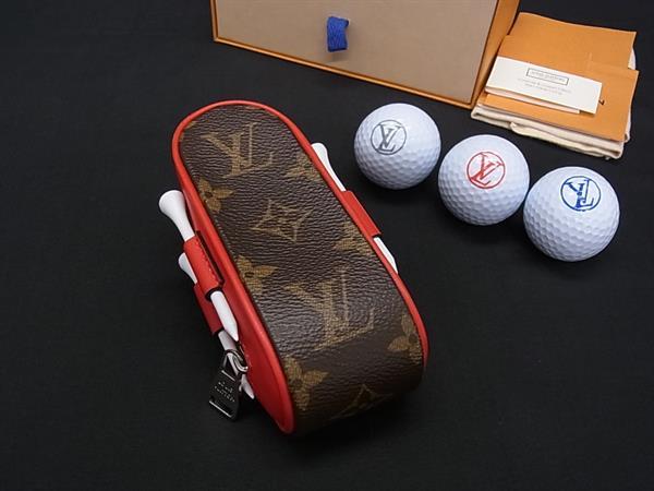 ■新品同様■ LOUIS VUITTON ルイヴィトン GI0297 モノグラム セット ゴルフ アンドリュース ゴルフボールケース ブラウン系 BU0360|pleasure-Store 店