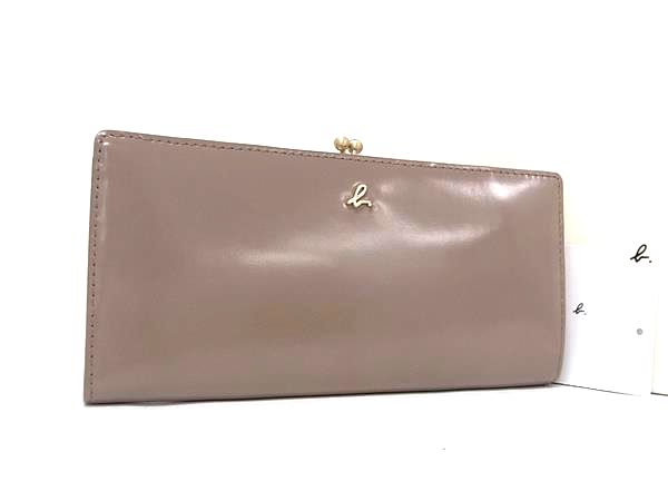 ■新品■未使用■ agnes b. アニエスベー レザー がま口 長財布 ウォレット 札入れ カード入れ レディース ピンクベージュ系 HB1148|pleasure-Store 店