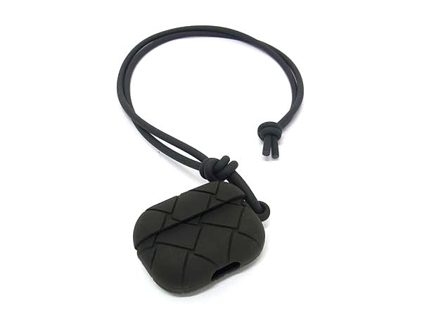 ■美品■ BOTTEGA VENETA ボッテガヴェネタ イントレチャート ラバー AirPodsケース エアポッズケース ダークグレー系 BT5926|pleasure-Store 店