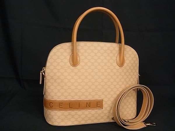 楽天市場】□極美品□ CELINE セリーヌ マカダム柄 PVC×レザー