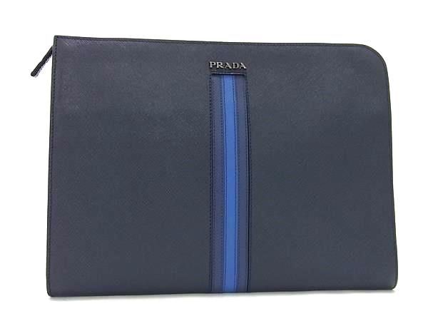 【極希少】PRADA セカンドバッグ サフィアーノ クロコ型押し ネイビー av5841_1.jpg