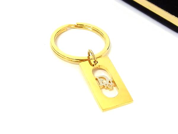 Diorキーホルダー　ゴールドメッキ　ブランドロゴ　バッグチャーム Dior キーホルダー ゴールド メッキ ブランドロゴ