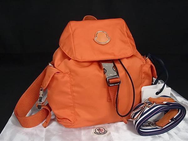 ■新品同様■MONCLER モンクレール ドーフィネ ナイロン 巾着型 2WAY リュックサック ショルダーバッグ レディース オレンジ系 BP1203|pleasure-Store 店