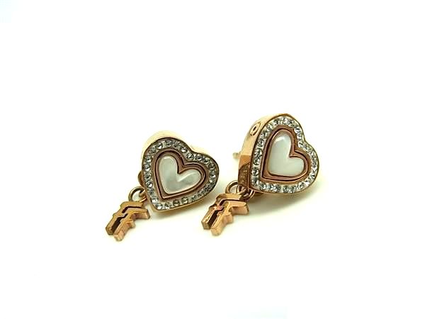 フォリフォリ　ダイヤモンドピアス　K18WG　クローバー＆ハート2Way フォリフォリ ダイヤモンドピアス K18WG クローバー＆ハート2Way Folli