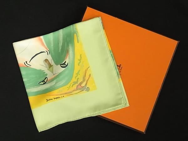 【楽天市場】 新品同様 HERMES エルメス Smiles in Third millenary【三千年紀の微笑】カレ90 シルク スカーフ ...