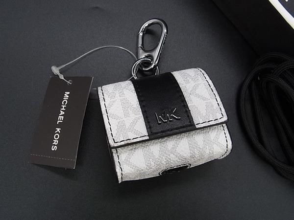 ■新品同様■ MICHAEL KORS マイケルコース MK柄 PVC AirPodsケース エアポッズケース レディース メンズ ホワイト系 BG8939｜pleasure-Store　店