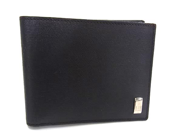 箱付き　極美品　ダンヒル　二つ折り財布　札入れ　カード入れ　ダークブラウン dunhill 【名入れ可有料】ダンヒル 二つ折り財布 小銭入れなし
