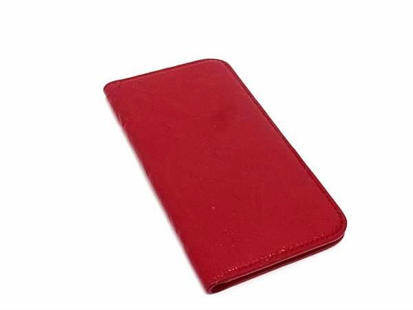 ■美品■ LOUIS VUITTON ルイヴィトン M63588 モノグラムアンプラント フォリオ 手帳型 iPhoneX/Xs対応 スマホケース レッド系 FB3179｜pleasure-Store　店