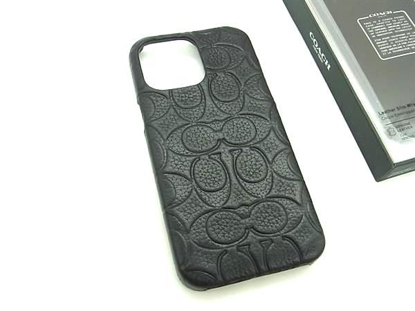■美品■ COACH コーチ職 なめし革 iPhone 14 Pro Max 相応う アイフォンケース スマホケース レディース メンズ 黒いこと系 BM1940