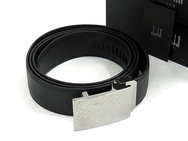 ■新品■未当て嵌める■ dunhill ダン吸血鬼 なめし革 しろがね色金具 胴締め メンズ 黒いこと系 HA7014