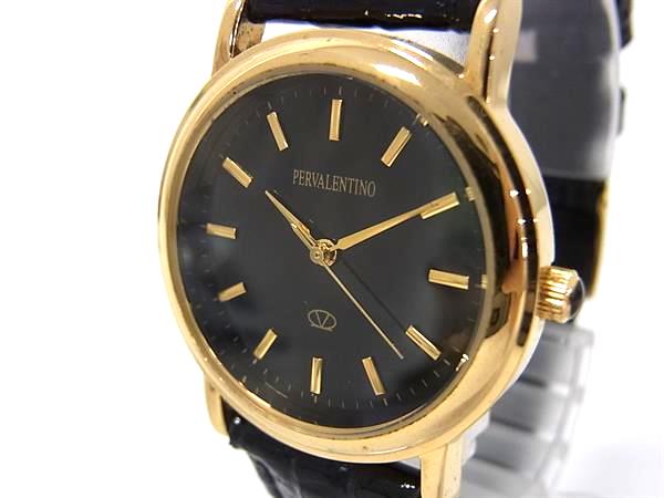 人気　PER VALENTINO　純金文字盤 天然ダイヤ 限定品　腕時計　美品 イタリアンブランド ペレバレンチノ「純金天然ダイヤ腕時計