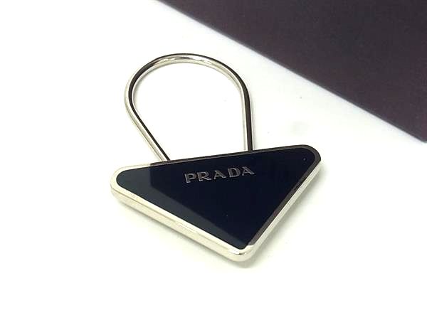 新品 未使用 プラダ PRADA キーホルダー ブラック 箱無し PRADA プラダ キーホルダー キーリング チャーム バッグチャーム