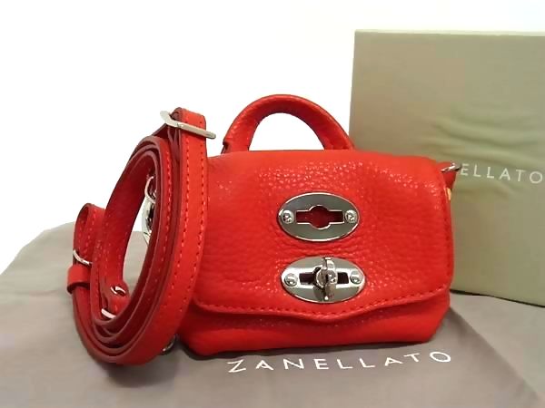 ■新品負けず劣らず■ ZANELLATO ザネラート ポスティーナ ミニ なめし革 2WAY ショルダーバッグ ハンドバック レディース 赤いこと系 FU5499