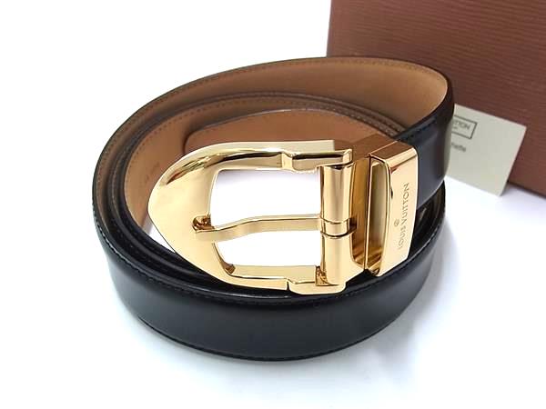 ■美品■ LOUIS VUITTON ルイヴィトン M6883U 胴締め 古典派音楽 なめし革 ゴールド金具 三尺帯 メンズ 成人男性 黒いこと系 HA6660