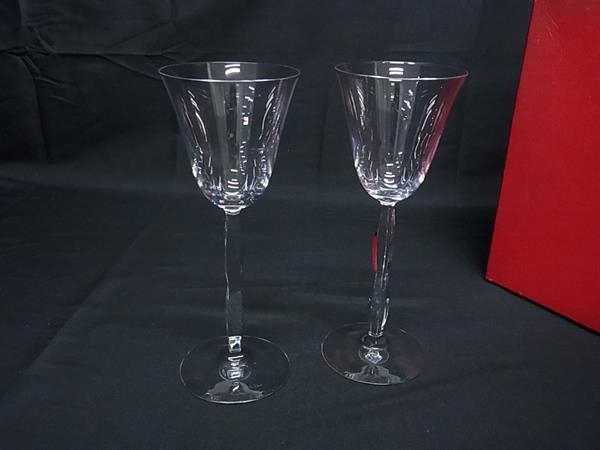 ■新品■未当て嵌める■ Baccarat バカラ オンド 結晶硝子 ブドウ酒水のみ 食器 速見表御召しもの 有りの実 2客書き割り せつ然たる BS2316