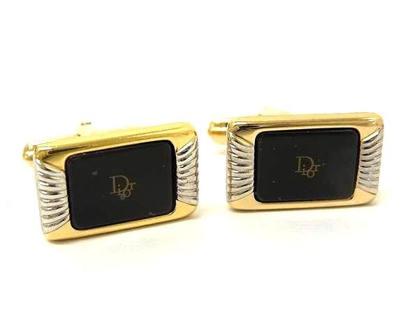 美品✨クリスチャンディオール　カフス カフリンクス お洒落✨ Christian Dior 美品 クリスチャンディオール カフス オニキス