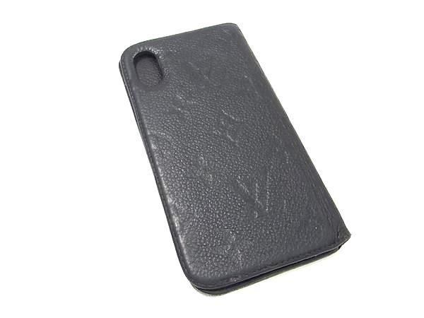 ルイヴィトン iPhoneⅩ.Ⅹs手帳型携帯ケース　アンプラント黒　付属品付き LOUIS VUITTON ルイヴィトン M63586 モノグラムアンプラント