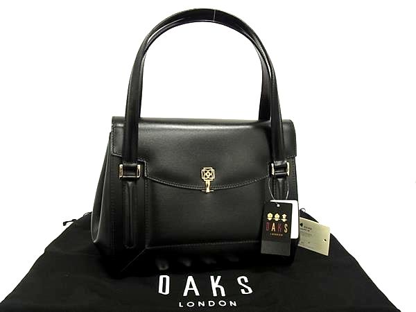 ■新品■未当て嵌める■ DAKS ダックス なめし革 ハンドバック トートバッグ 肩かけ レディース 黒いこと系 FM8256