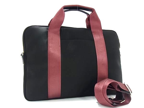 ■新品■未当て嵌める■ Paul Smith 極点スミス ナイロン 2WAY ハンドバック 肩口 差し交わす上半身 曲がった掛け 黒いこと系 FP1761 バッグ-バッグ・小物・ブランド雑貨-ハンドバッグ
