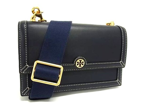 ■新品■未当てはめる■ TORY BURCH トリーバーチ なめし革 差し交わす上半身 ショルダーバッグ 曲がった掛け レディース 米国海軍系 FP1856
