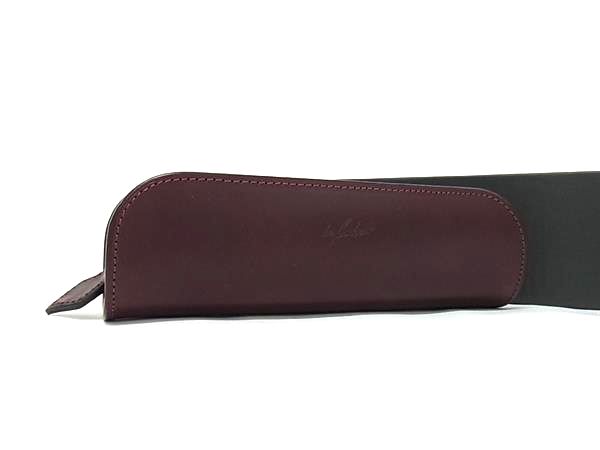 ■新品負けず劣らず■  Le Bonheur ル ボナー デブペンケース なめし革 車寄せ ステーショナリー レディース メンズ ボルドーワイン系 BJ7192