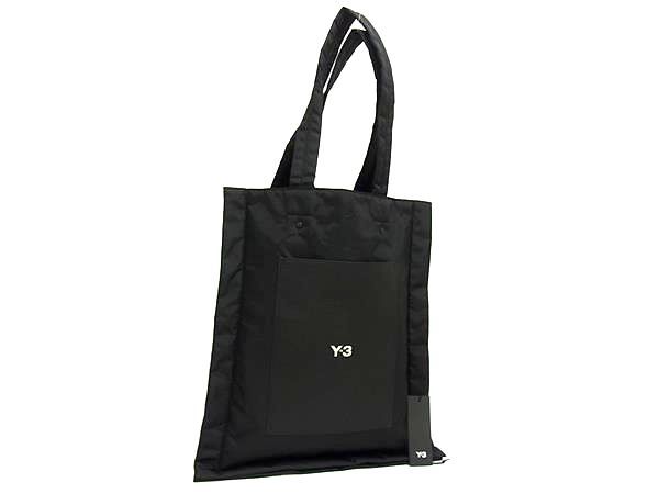 ■新品負けず劣らず■ Y-3 ワイスロバート・エドワード・リー LUX ナイロン帆布×なめし革 肩先 トートバッグ 肩かけ メンズ レディース 黒いこと系 FM4296