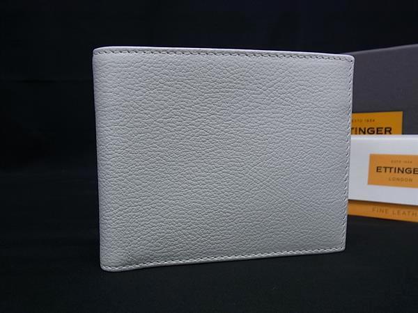 ■極美品■ ETTINGER エッティンガー なめし革 二つ折り 紙入れ ウォレット 紙入れ メンズ レディース 白いこと系 BK5053