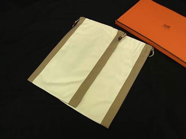 ■新品■未使用■ HERMES エルメス キャンバス シューズケース シューズバッグ 靴入れ アイボリー系&times;ベージュ系 FR2156｜pleasure-Store　店 19,470円
