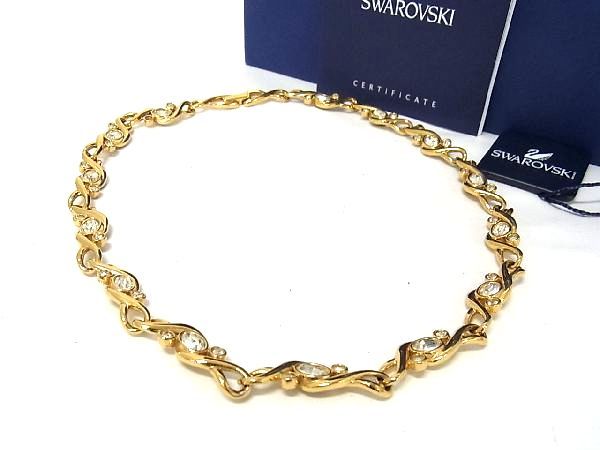 ■新品■未使用■ SWAROVSKI スワロフスキー ラインストーン ネックレス 首飾り アクセサリー レディース ゴールド系 AG6743｜pleasure-Store　店