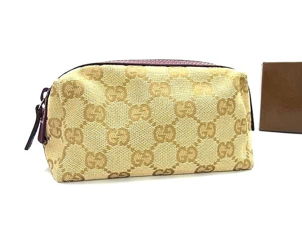【美品】GUCCI レザー GG スプリーム ポーチ ブラウン 保存箱付き Brand,Designers,G,GUCCI | 中古ジュエリー、中古ブランド品