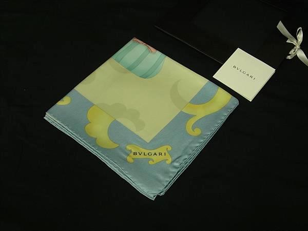 BVLGARI ブルガリ＊ロゴマニア シルク100% 大判ストール スカーフ 箱 BVLGARI ブルガリ＊ロゴマニア シルク100% 大判ストール