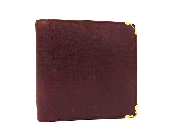 極美品　Cartier カルティエ　折り財布　三つ折り　マストライン　ボルドー 楽天市場】Cartier カルティエ マストライン レザー 三つ折り