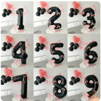 楽天市場】40インチ バルーン 数字 ブラック リボン 誕生日 月齢 出産