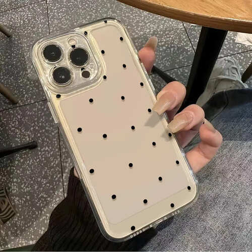 楽天市場】iPhone ケース ドット柄 水玉 クリア 透明 カバー