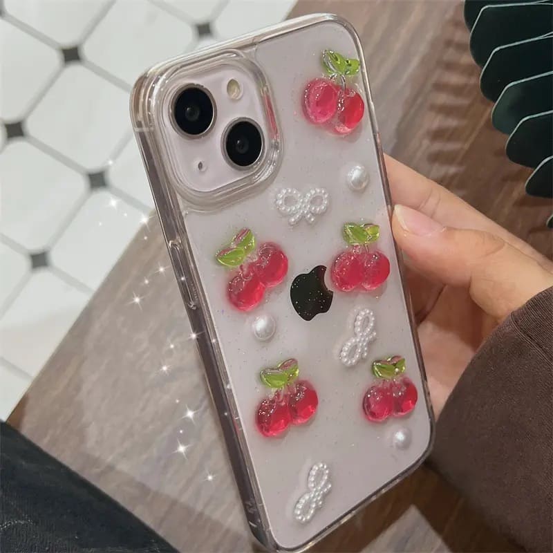 楽天市場】iPhone ケース カバー チェリー さくらんぼ リボン ビーズ
