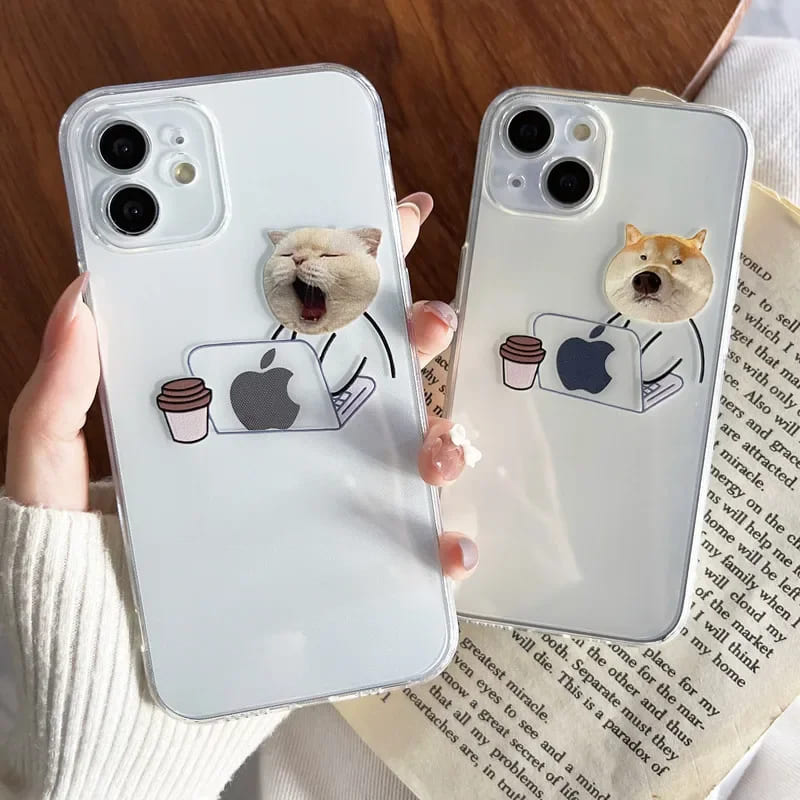 楽天市場】iPhone ケース クリア 可愛い 韓国 カバー 猫 犬 黄ばまない