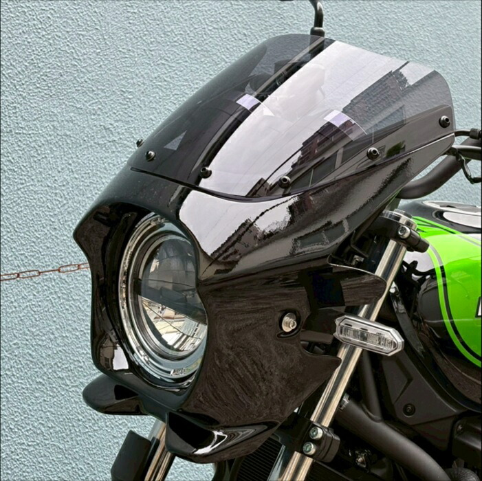 カワサキ Z650RS 専用 ビキニカウル 日本製 国産 純正色塗装 通常仕上げ エボニーブラック 専用設計 クリア スクリーン 取付用ボルト類一式セット KAWASAKI ER650M ER650R 外装パーツ カウル 塗装 YRworks｜YRworks