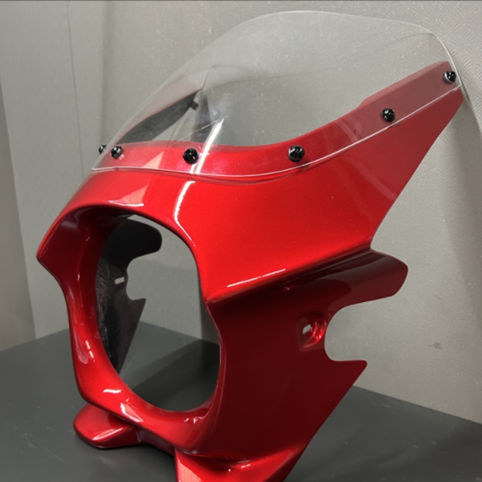 カワサキ Z650RS 専用 ビキニカウル 日本製 国産 純正色塗装 通常仕上げ キャンディミディアムレッド 専用設計 クリア スクリーン 取付用ボルト類一式セット KAWASAKI ER650M ER650R 外装パーツ カウル 塗装 YRworks｜YRworks