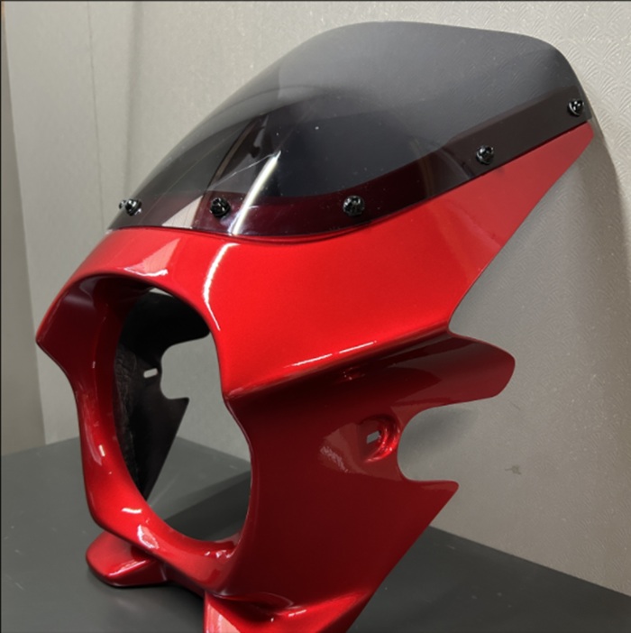 カワサキ Z650RS 専用 ビキニカウル 日本製 国産 純正色塗装 通常仕上げ キャンディミディアムレッド 専用設計 スモーク スクリーン 取付用ボルト類一式セット KAWASAKI ER650M ER650R 外装パーツ カウル 塗装 YRworks|YRworks