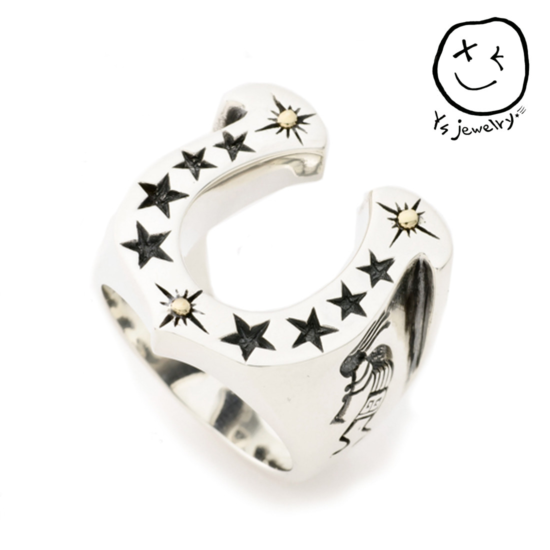 ゆうパック 送料無料 Ys jewelry シルバー925【精霊 ココペリ 馬蹄 ホースシュー スター リング 指輪 ネイティブ インディアンジュエリー】 シルバーアクセサリー メンズ 男性 レディース 女性 12,425円