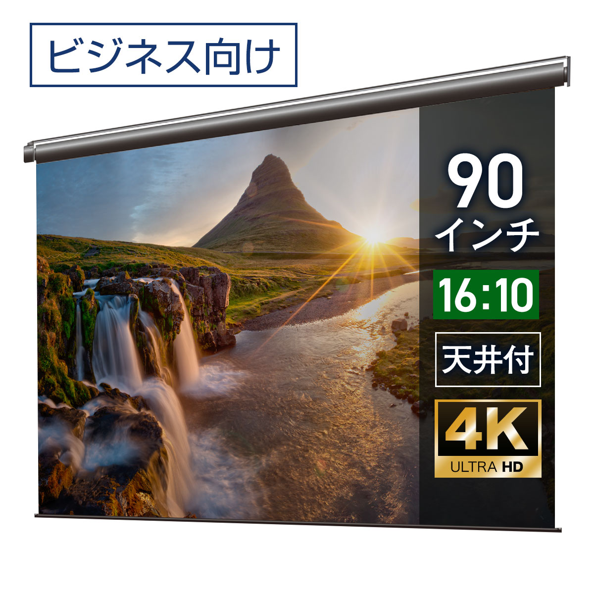 プロジェクタースクリーン 90インチ 吊り下げ シアターハウス 電動スクリーン WXGA 16:10 ビジネス 4K 送料無料 日本製 プロジェクター スクリーン 90 自動 電動 リモコン 天吊 壁掛け 会議 プレゼン 店舗 学校 授業 メイドインジャパン made in japan 生涯保証