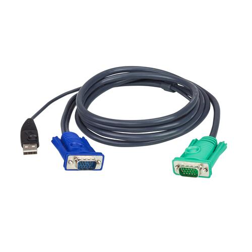 2L-5205U：5.0m USB KVM有線テレビ (3-インチ-1 SPHD繋ぎ)