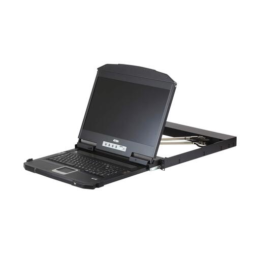 CL3800NW：18.5インチLDC デュアルスライド コンソールドロワー (HDMI/DVI/VGA：1920×1080 1ポートKVM USB セカンドコンソールポート)